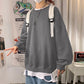 Autumn Solid Color Fleece Oversized Hip Hop Streetwear