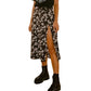 High waist stretch split long A-line skirts