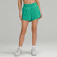 Women Liner Side Zipper Pockets Sports Shorts