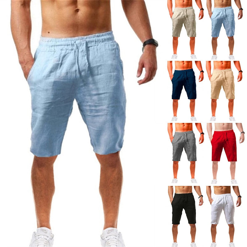 Men Summer Cotton Linen Shorts