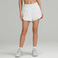 Women Liner Side Zipper Pockets Sports Shorts