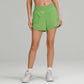 Women Liner Side Zipper Pockets Sports Shorts