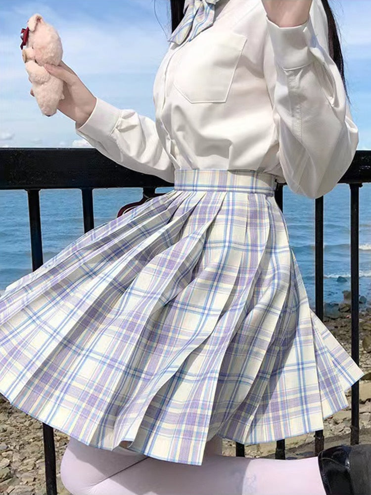 Summer High Waist Preppy Girls Dance Mini Skirt