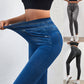 High Waist Leggings Faux Denim Jeans