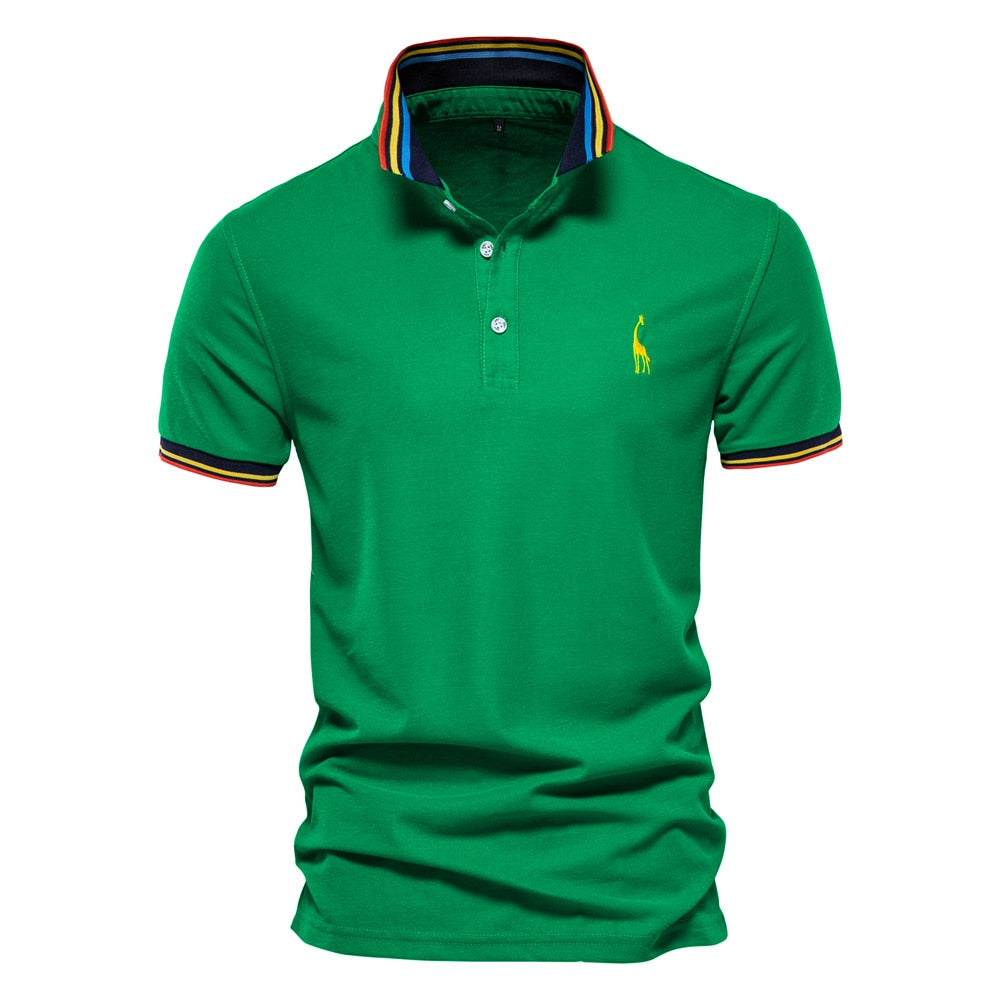 Men Casual Solid Color Slim Fit Polo Shirts