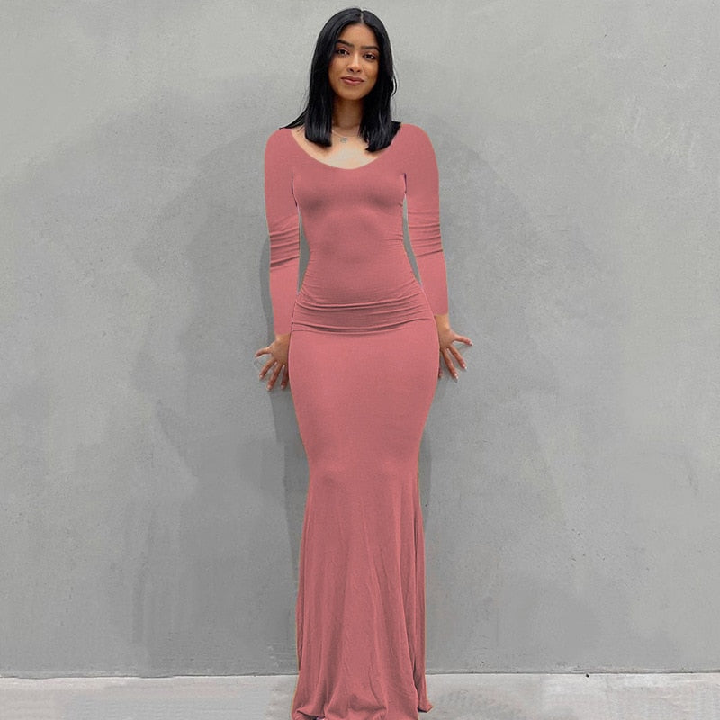 Satin Slip Sleeveless Backless Maxi Dress