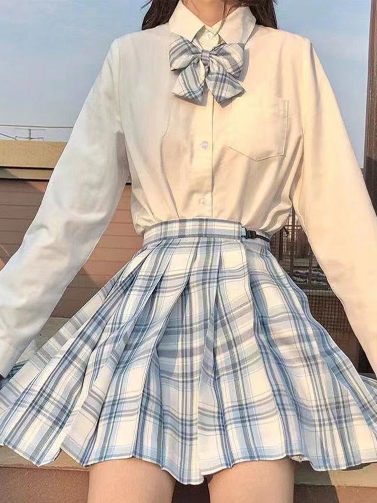 Summer High Waist Preppy Girls Dance Mini Skirt