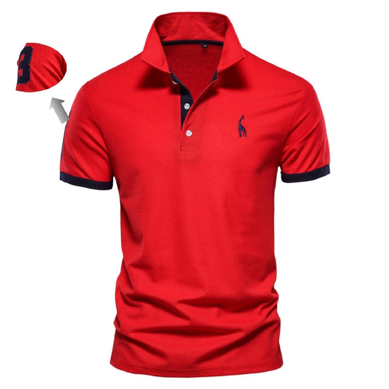 Men Casual Solid Color Slim Fit Polo Shirts