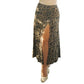 High waist stretch split long A-line skirts