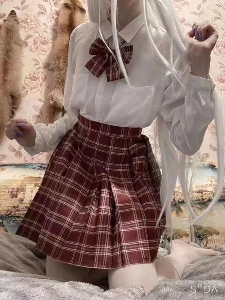 Summer High Waist Preppy Girls Dance Mini Skirt