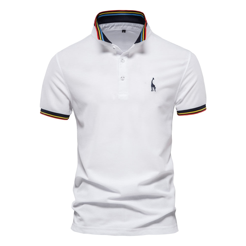 Men Casual Solid Color Slim Fit Polo Shirts