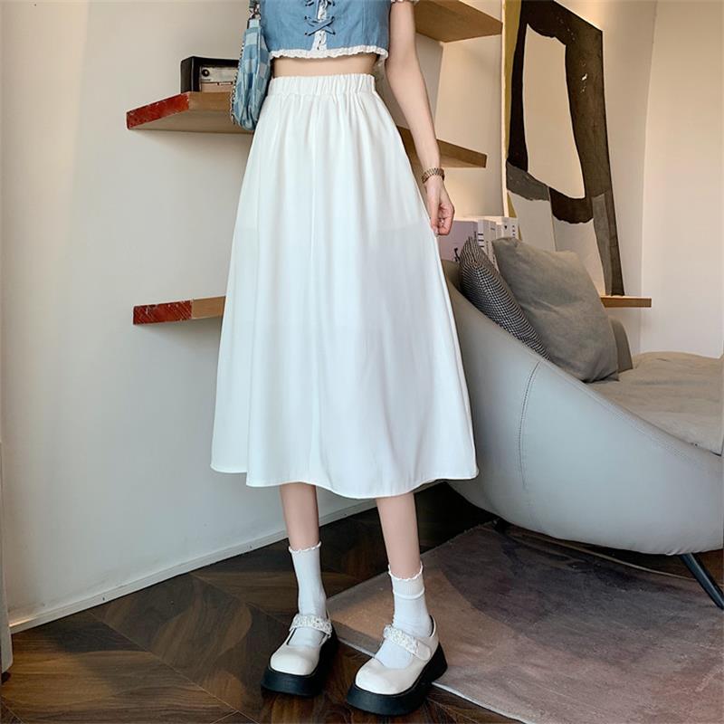 Vintage Floral Print A-line Pleated Long Skirts